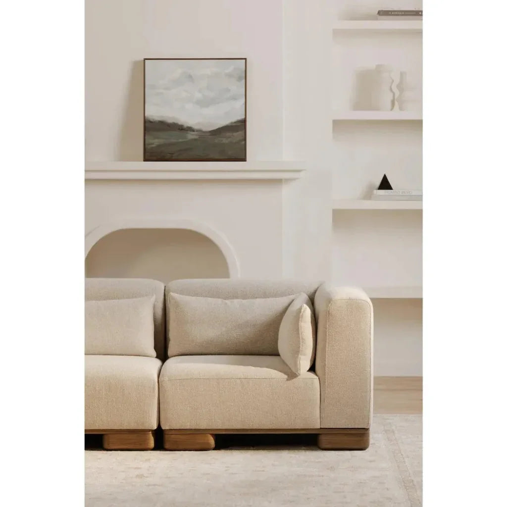 June Wood Beige Corner Chair-Modular Sofas-Moe's Home-LOOMLAN
