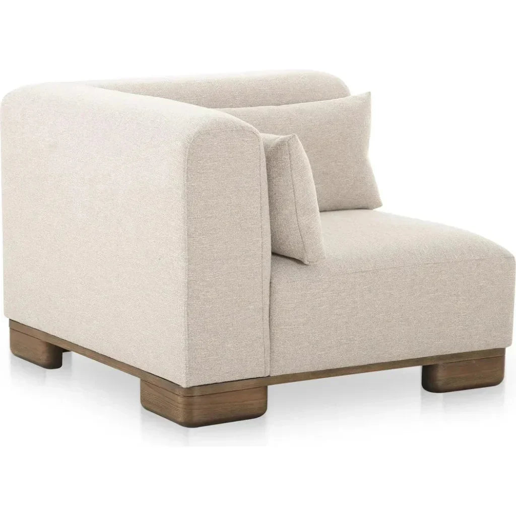 June Wood Beige Corner Chair-Modular Sofas-Moe's Home-LOOMLAN
