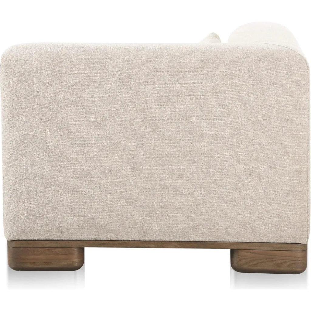 June Wood Beige Corner Chair-Modular Sofas-Moe's Home-LOOMLAN