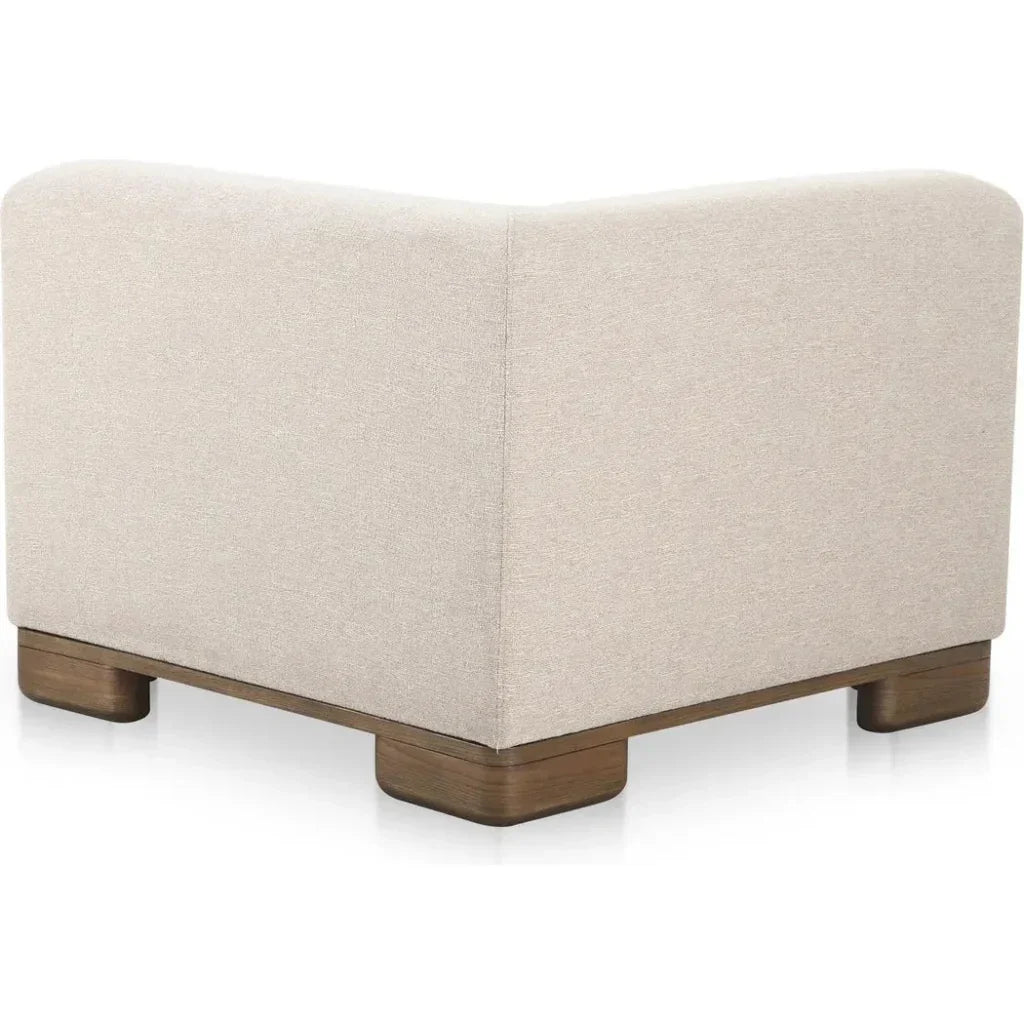 June Wood Beige Corner Chair-Modular Sofas-Moe's Home-LOOMLAN