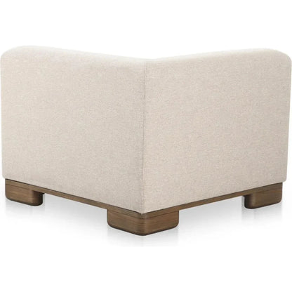 June Wood Beige Corner Chair-Modular Sofas-Moe's Home-LOOMLAN