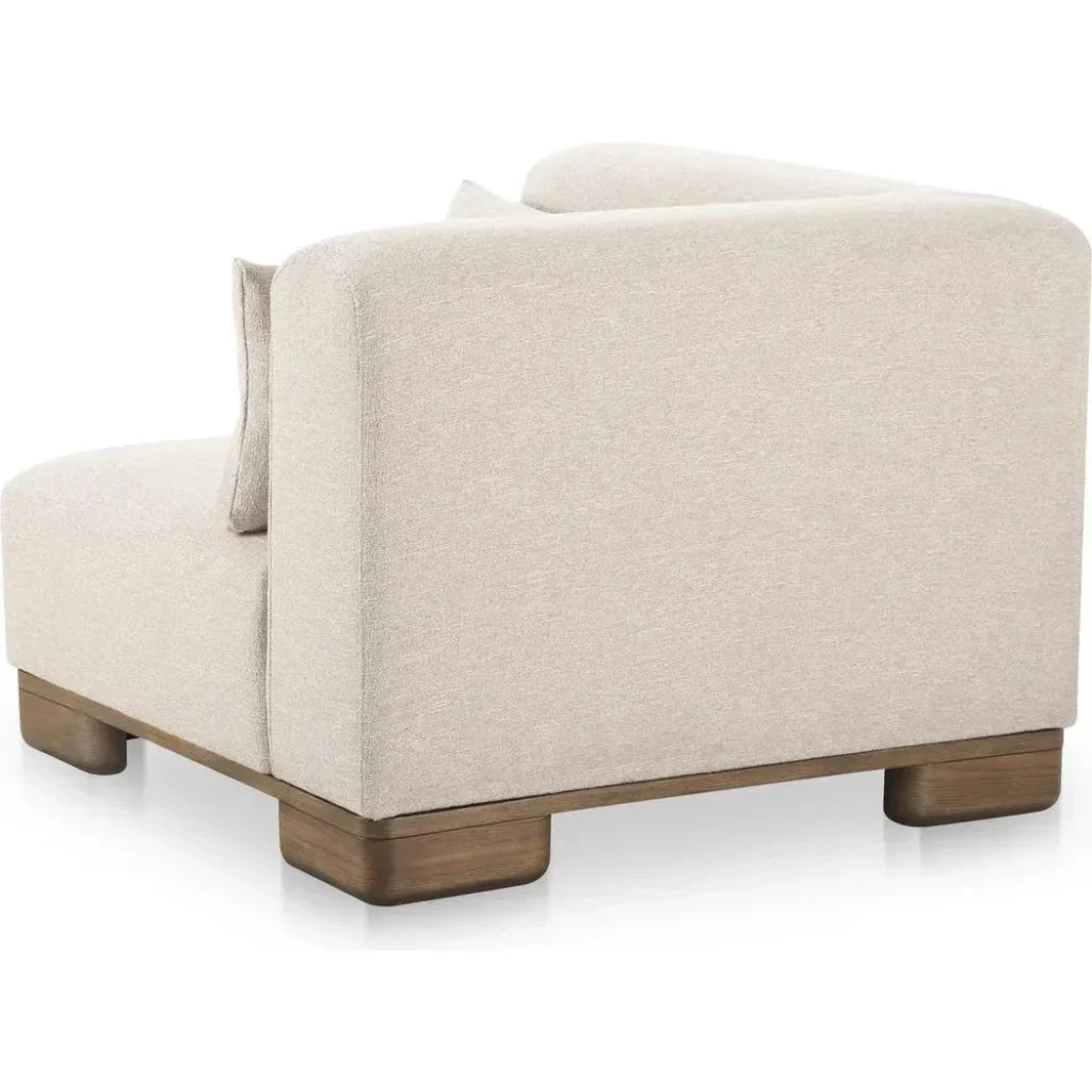 June Wood Beige Corner Chair-Modular Sofas-Moe's Home-LOOMLAN