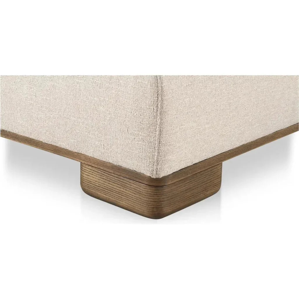 June Wood Beige Corner Chair-Modular Sofas-Moe's Home-LOOMLAN