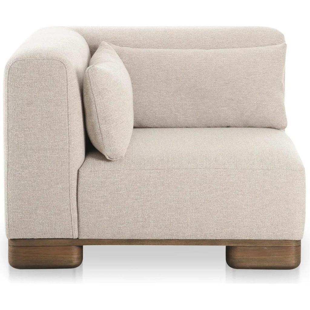 June Wood Beige Corner Chair-Modular Sofas-Moe's Home-LOOMLAN