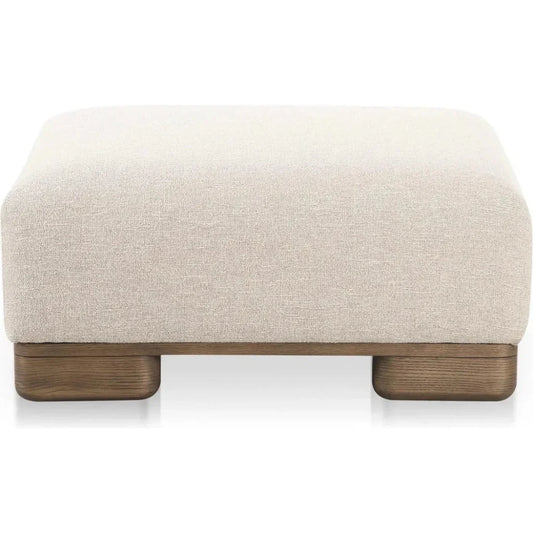 June Wood Beige Ottoman - LOOMLAN - Moe's Home - Ottomans