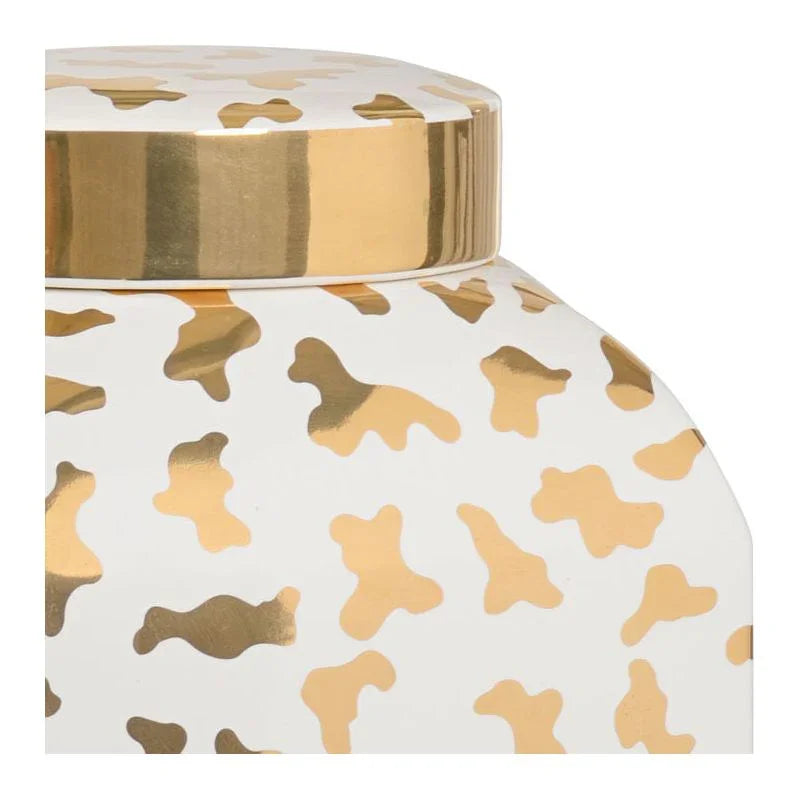 Jungle Ginger Gold Cheetah Printed Jar - LOOMLAN - Chelsea House - Vases & Jars