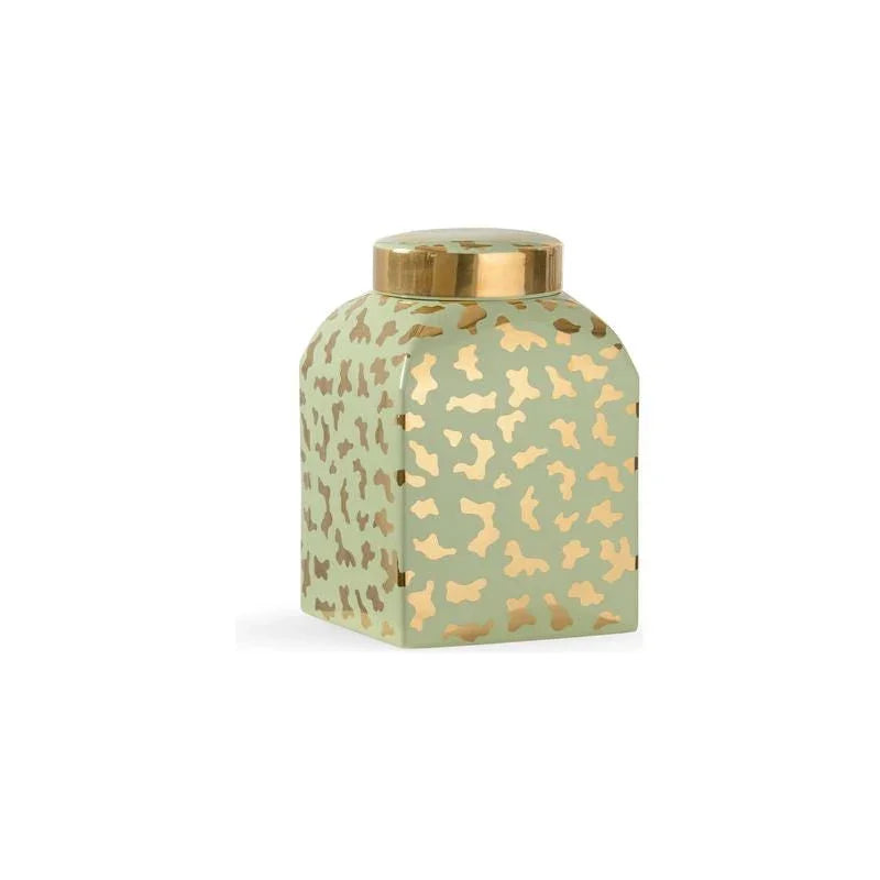 Jungle Ginger Gold Cheetah Printed Jar - LOOMLAN - Chelsea House - Vases & Jars