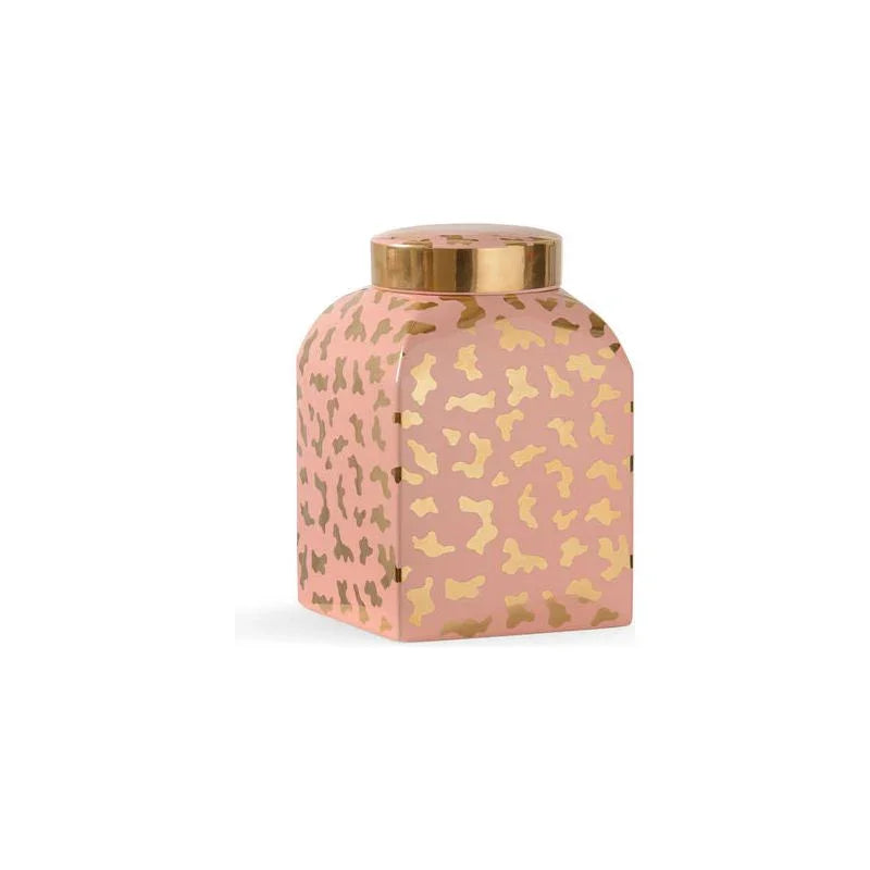 Jungle Ginger Gold Cheetah Printed Jar - LOOMLAN - Chelsea House - Vases & Jars