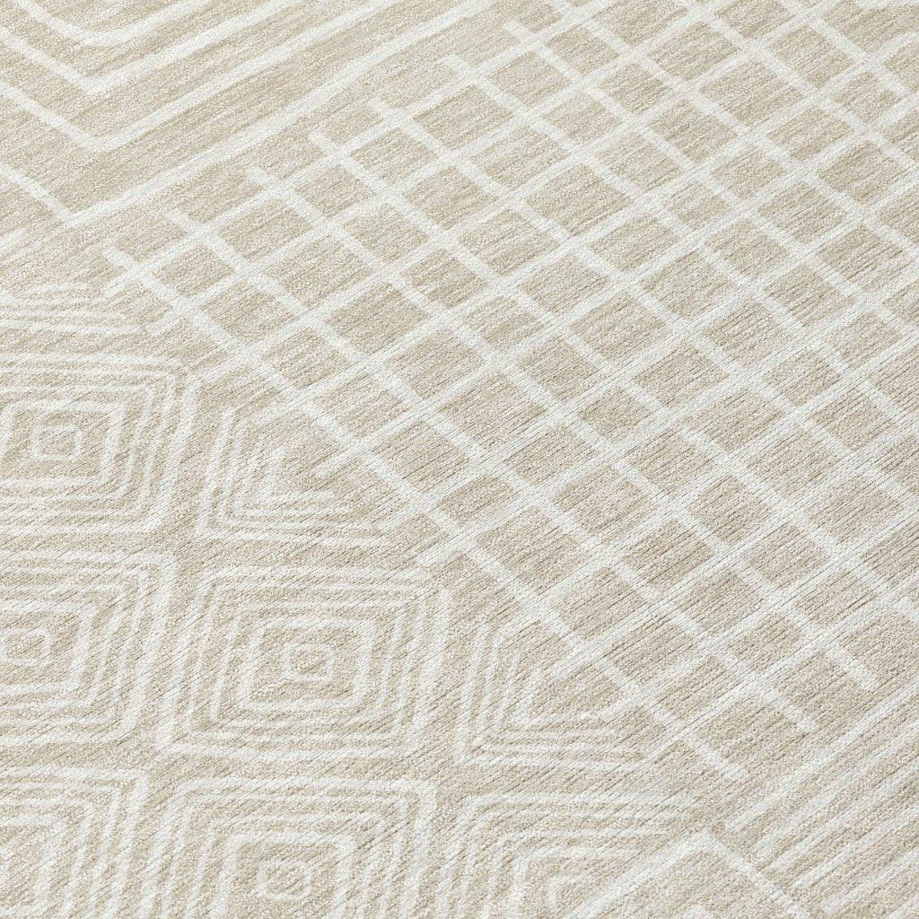 Junia Beige Washable Indoor-Outdoor Rug-Outdoor Rugs-LOOMLAN Rugs-LOOMLAN