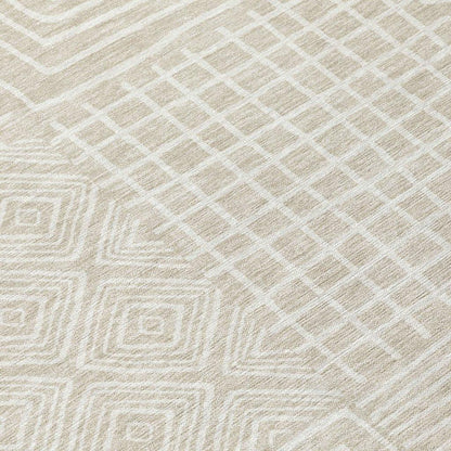 Junia Beige Washable Indoor-Outdoor Rug-Outdoor Rugs-LOOMLAN Rugs-LOOMLAN