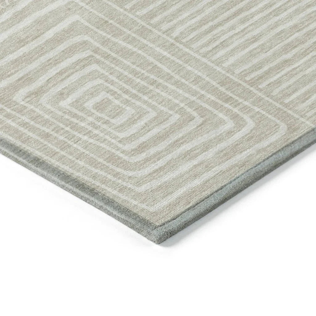 Junia Beige Washable Indoor-Outdoor Rug-Outdoor Rugs-LOOMLAN Rugs-LOOMLAN