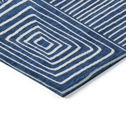 Junia Blue Washable Indoor-Outdoor Rug-Outdoor Rugs-LOOMLAN Rugs-LOOMLAN