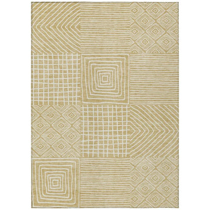 Junia Gold Washable Indoor-Outdoor Rug-Outdoor Rugs-LOOMLAN Rugs-2'6" x 3'10"-LOOMLAN