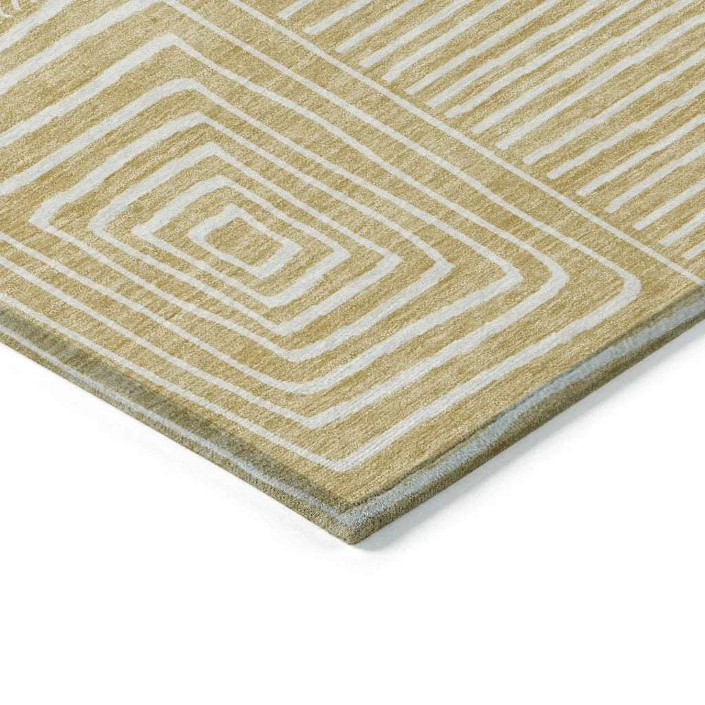 Junia Gold Washable Indoor-Outdoor Rug-Outdoor Rugs-LOOMLAN Rugs-LOOMLAN