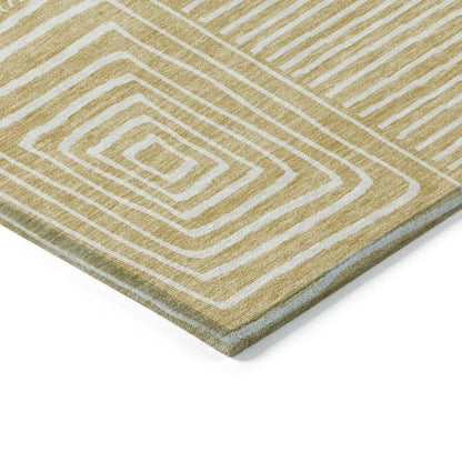 Junia Gold Washable Indoor-Outdoor Rug-Outdoor Rugs-LOOMLAN Rugs-LOOMLAN