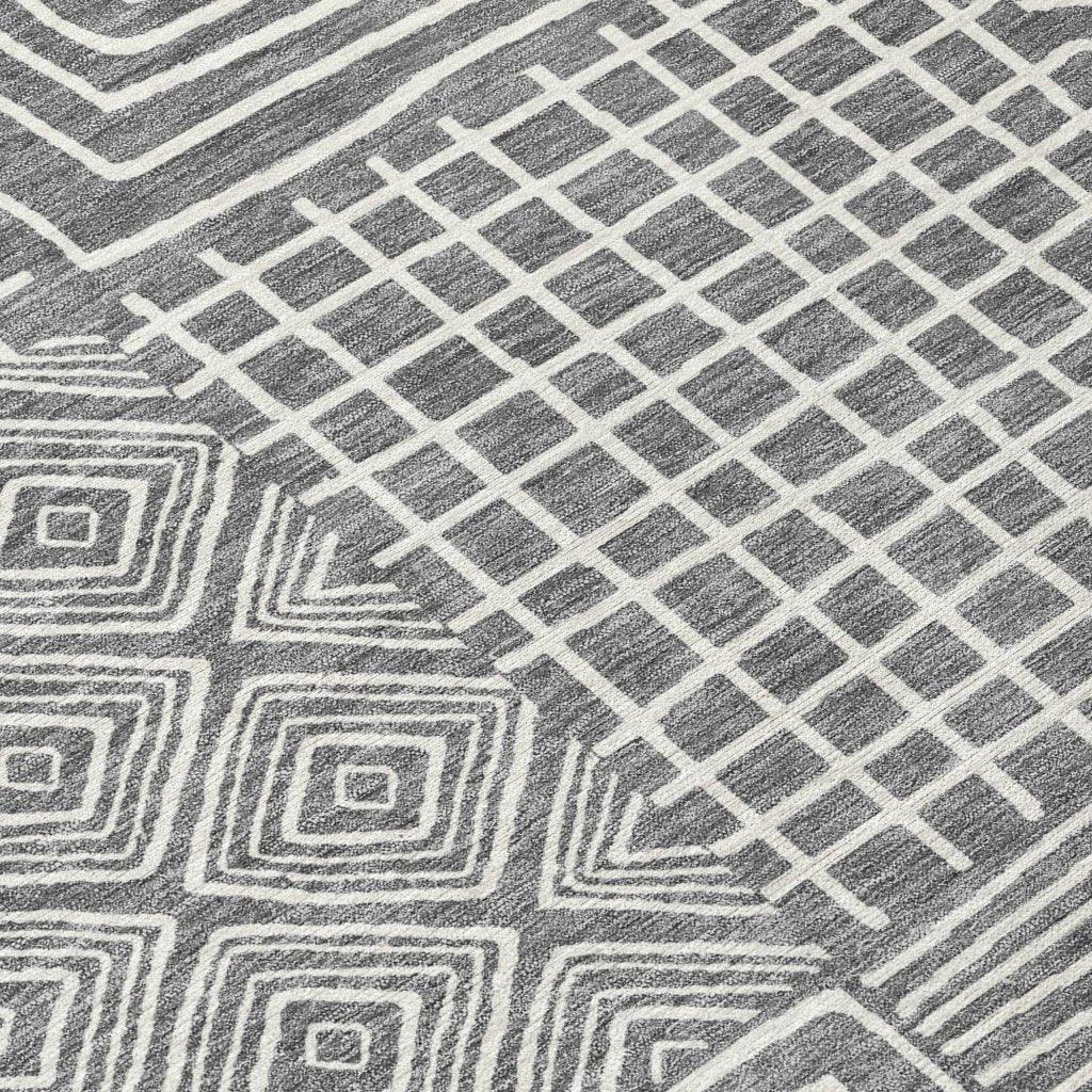 Junia Gray Washable Indoor-Outdoor Rug-Outdoor Rugs-LOOMLAN Rugs-LOOMLAN