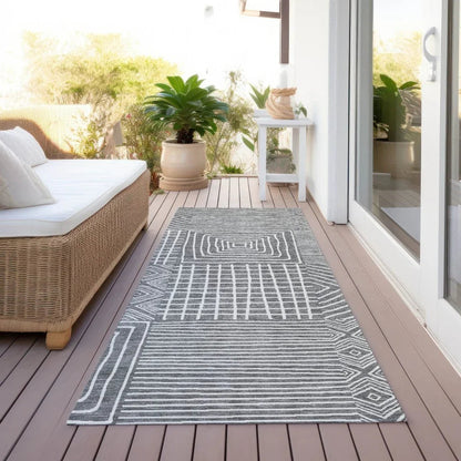 Junia Gray Washable Indoor-Outdoor Rug-Outdoor Rugs-LOOMLAN Rugs-LOOMLAN