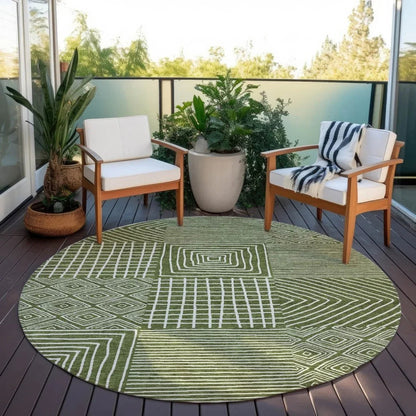 Junia Green Washable Indoor-Outdoor Rug-Outdoor Rugs-LOOMLAN Rugs-LOOMLAN