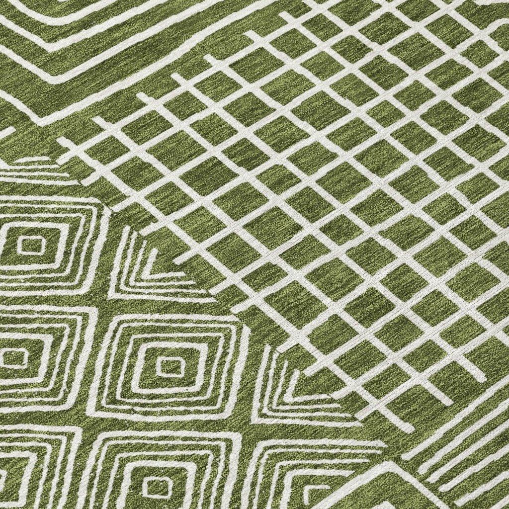 Junia Green Washable Indoor-Outdoor Rug-Outdoor Rugs-LOOMLAN Rugs-LOOMLAN