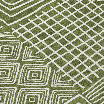 Junia Green Washable Indoor-Outdoor Rug-Outdoor Rugs-LOOMLAN Rugs-LOOMLAN