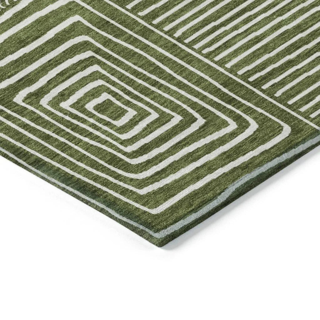Junia Green Washable Indoor-Outdoor Rug-Outdoor Rugs-LOOMLAN Rugs-LOOMLAN