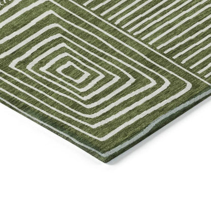 Junia Green Washable Indoor-Outdoor Rug-Outdoor Rugs-LOOMLAN Rugs-LOOMLAN