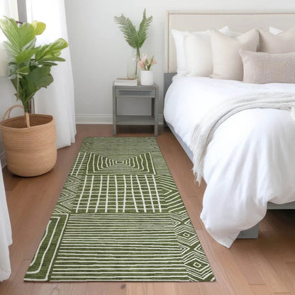 Junia Green Washable Indoor-Outdoor Rug-Outdoor Rugs-LOOMLAN Rugs-LOOMLAN