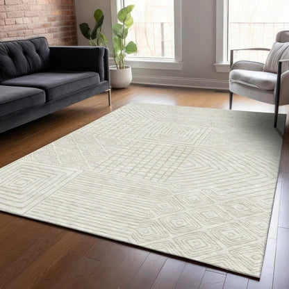 Junia Ivory Washable Indoor-Outdoor Rug-Outdoor Rugs-LOOMLAN Rugs-LOOMLAN