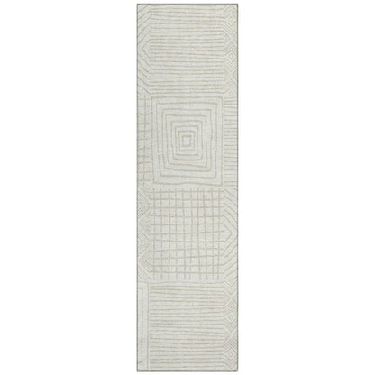 Junia Ivory Washable Indoor-Outdoor Rug-Outdoor Rugs-LOOMLAN Rugs-2'3" x 7'6"-LOOMLAN
