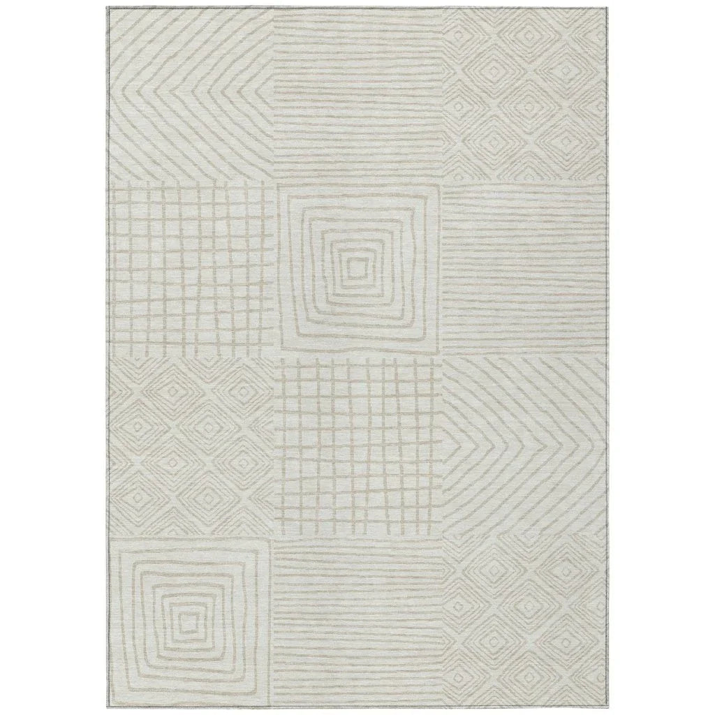 Junia Ivory Washable Indoor-Outdoor Rug-Outdoor Rugs-LOOMLAN Rugs-2'6" x 3'10"-LOOMLAN