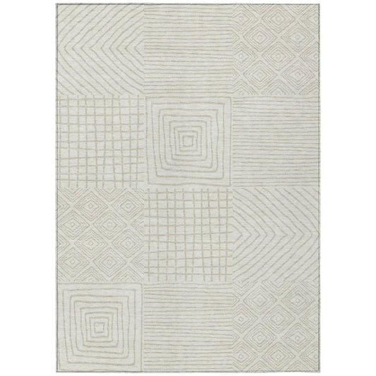 Junia Ivory Washable Indoor-Outdoor Rug-Outdoor Rugs-LOOMLAN Rugs-2'6" x 3'10"-LOOMLAN