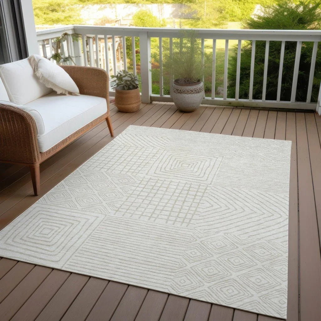 Junia Ivory Washable Indoor-Outdoor Rug-Outdoor Rugs-LOOMLAN Rugs-LOOMLAN