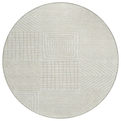 Junia Ivory Washable Indoor-Outdoor Rug-Outdoor Rugs-LOOMLAN Rugs-8' x 8'-LOOMLAN