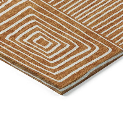 Junia Orange Washable Indoor-Outdoor Rug-Outdoor Rugs-LOOMLAN Rugs-LOOMLAN