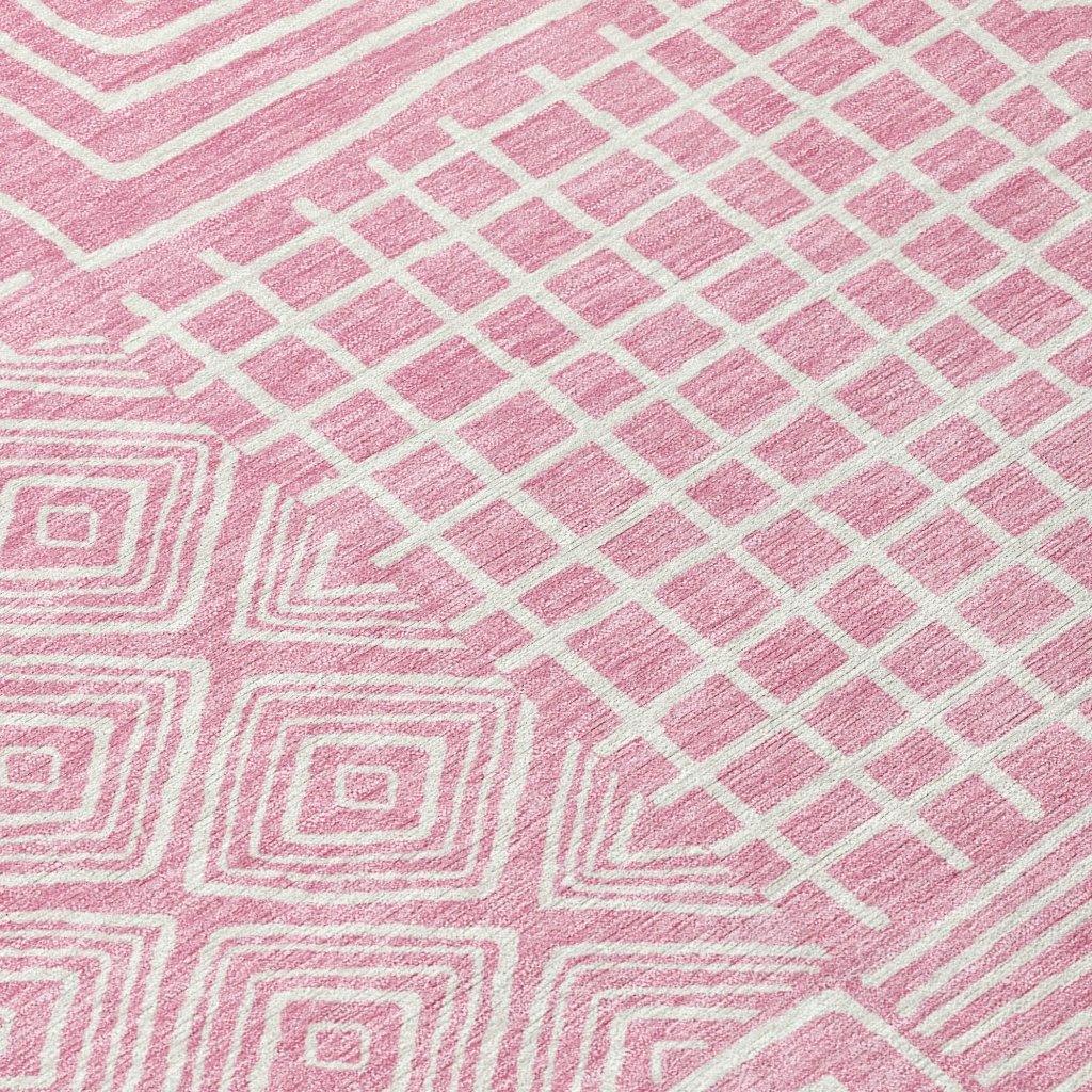 Junia Pink Washable Indoor-Outdoor Rug-Outdoor Rugs-LOOMLAN Rugs-LOOMLAN
