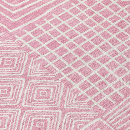 Junia Pink Washable Indoor-Outdoor Rug-Outdoor Rugs-LOOMLAN Rugs-LOOMLAN