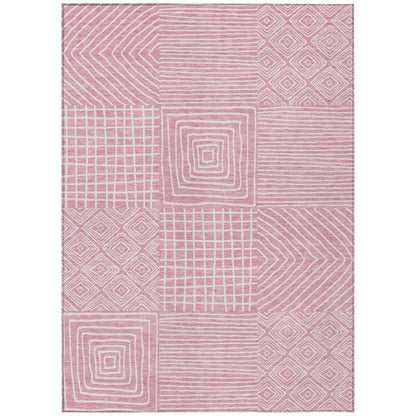 Junia Pink Washable Indoor-Outdoor Rug-Outdoor Rugs-LOOMLAN Rugs-2'6" x 3'10"-LOOMLAN
