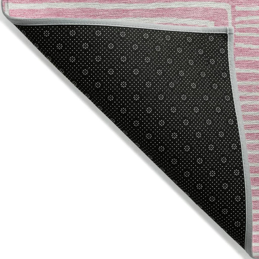 Junia Pink Washable Indoor-Outdoor Rug-Outdoor Rugs-LOOMLAN Rugs-LOOMLAN