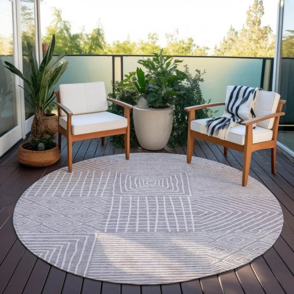 Junia Purple Washable Indoor-Outdoor Rug-Outdoor Rugs-LOOMLAN Rugs-LOOMLAN