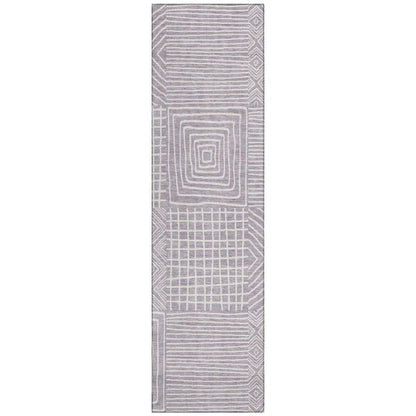 Junia Purple Washable Indoor-Outdoor Rug-Outdoor Rugs-LOOMLAN Rugs-2'3" x 7'6"-LOOMLAN
