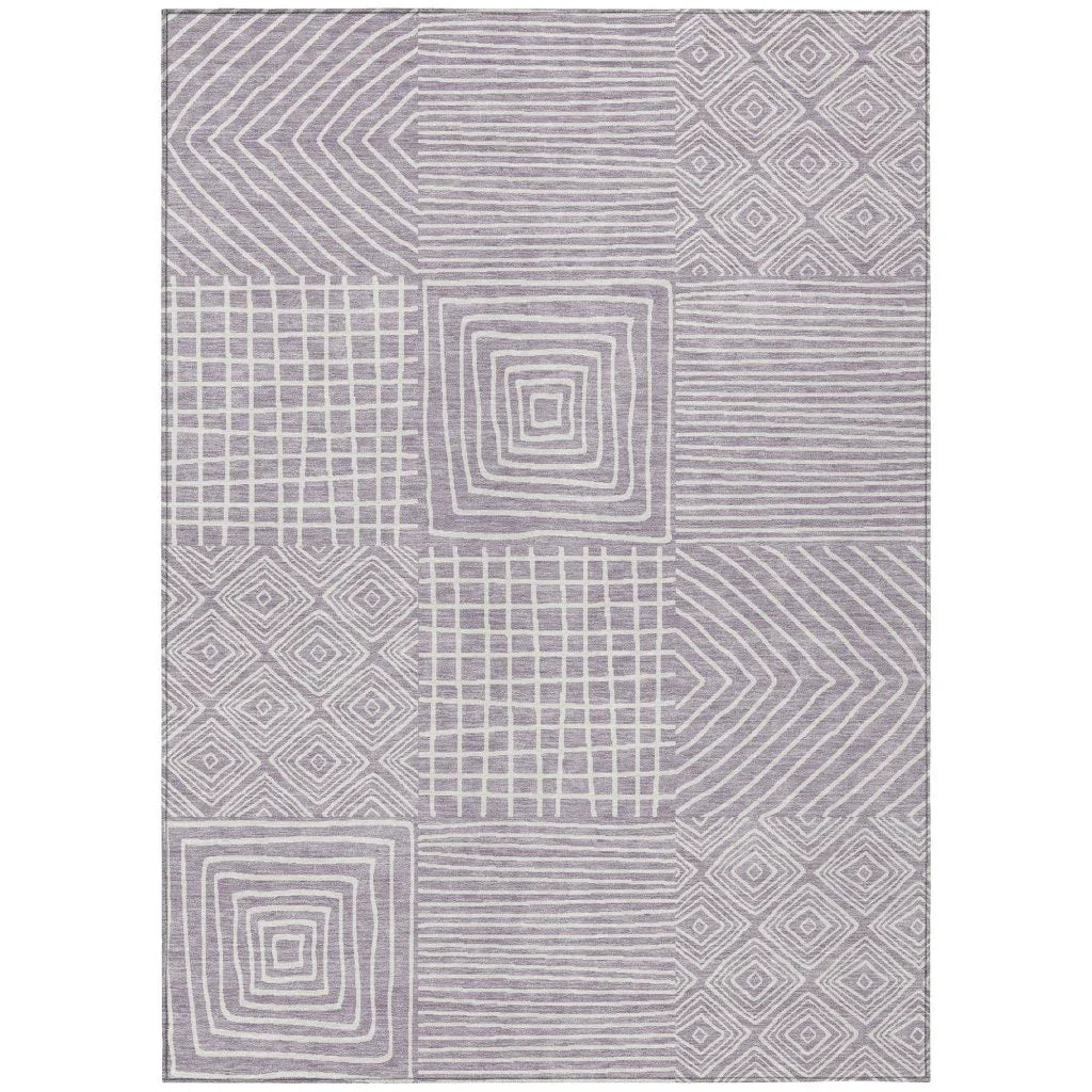 Junia Purple Washable Indoor-Outdoor Rug-Outdoor Rugs-LOOMLAN Rugs-2'6" x 3'10"-LOOMLAN