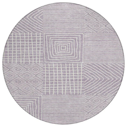 Junia Purple Washable Indoor-Outdoor Rug-Outdoor Rugs-LOOMLAN Rugs-8' x 8'-LOOMLAN