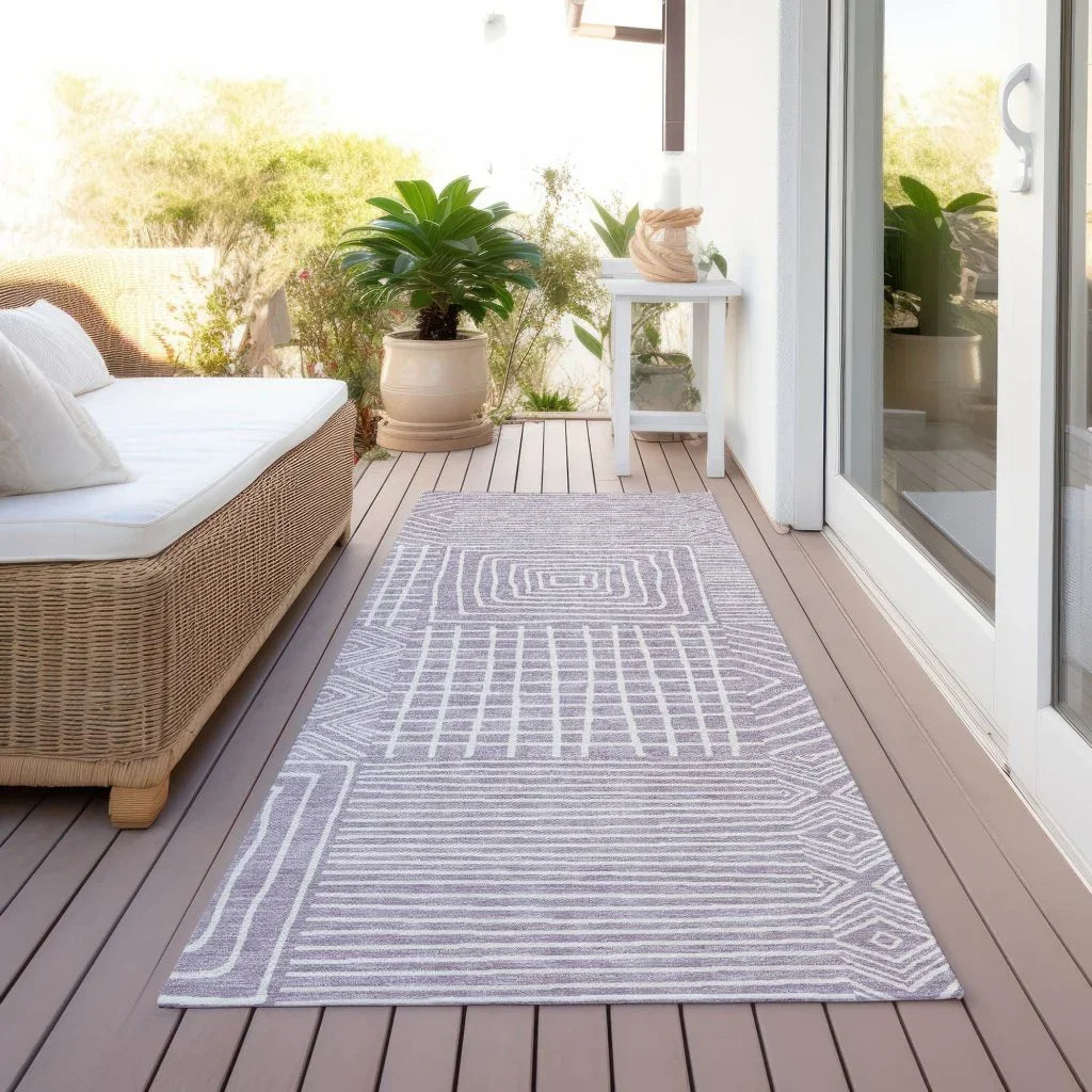 Junia Purple Washable Indoor-Outdoor Rug-Outdoor Rugs-LOOMLAN Rugs-LOOMLAN
