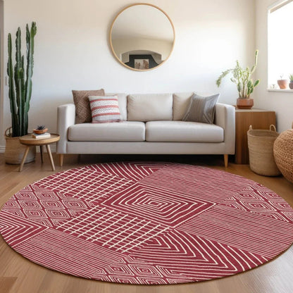 Junia Red Washable Indoor-Outdoor Rug-Outdoor Rugs-LOOMLAN Rugs-LOOMLAN