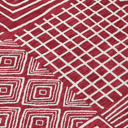 Junia Red Washable Indoor-Outdoor Rug-Outdoor Rugs-LOOMLAN Rugs-LOOMLAN