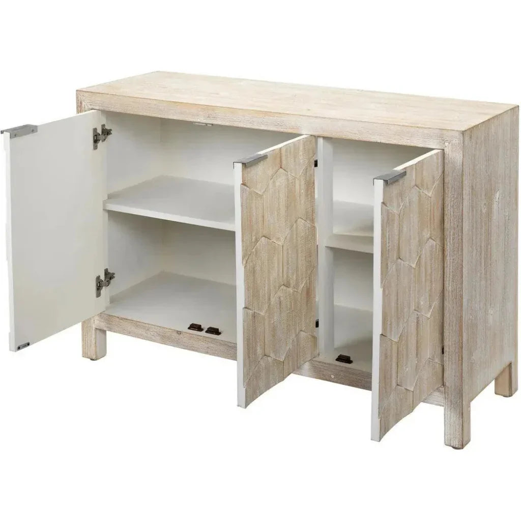 Juniper Three Door Accent Cabinet Grey Washed Fir Wood - LOOMLAN - Jamie Young - Sideboards