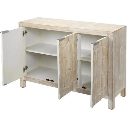 Juniper Three Door Accent Cabinet Grey Washed Fir Wood - LOOMLAN - Jamie Young - Sideboards