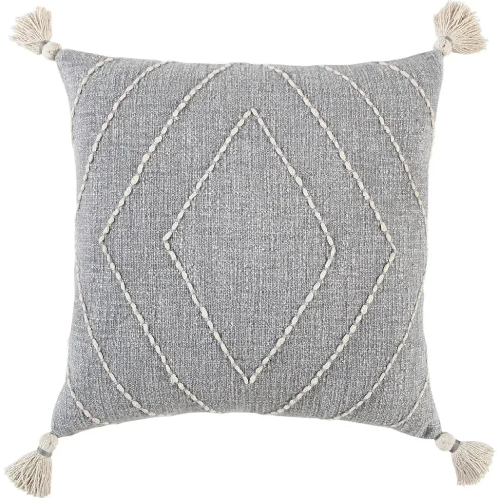 Juno Diamond Grey Throw Pillow Down Insert - LOOMLAN - LOOMLAN - Throw Pillows