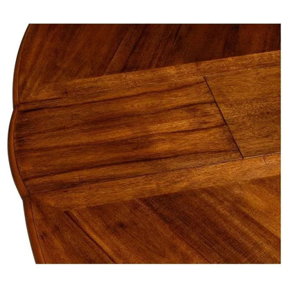 Jupe Wooden Brown Round Dining Table-Dining Tables-Sarreid-LOOMLAN