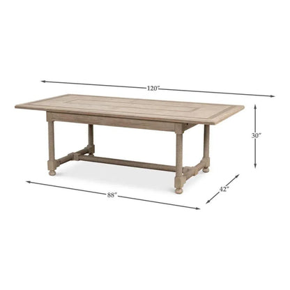 Jurow Extendable Dining Table Barn Grey Seats 10-Dining Tables-Sarreid-LOOMLAN